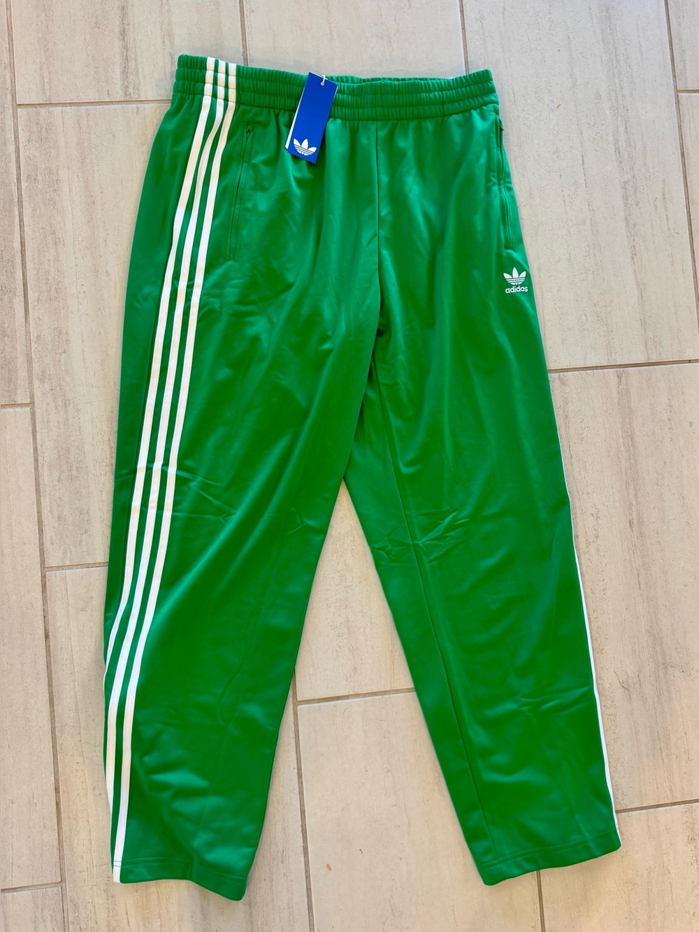 Adidas Originals Men’s Lg Green & White Firebird Track Pants. JD0184. NWT